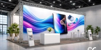 ایده استفاده از قاب بنر در نمایشگاه